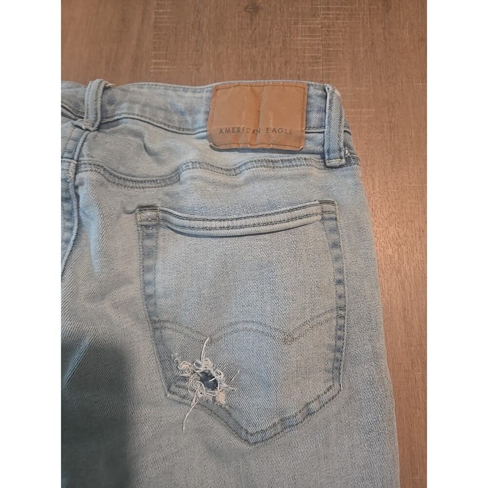 American Eagle Outfitters Skinny Light Blue Distressed Denim Jeans Women - Picture 15 of 16